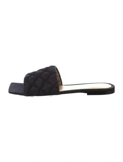 Pre-owned Bottega Veneta Denim Slides In Blue