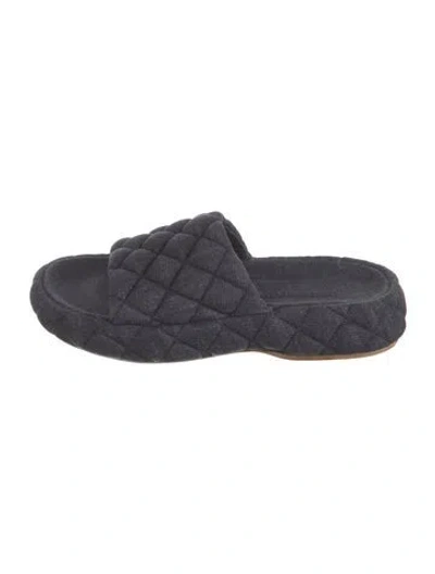 Pre-owned Bottega Veneta Denim Slides W/ Tags In Blue