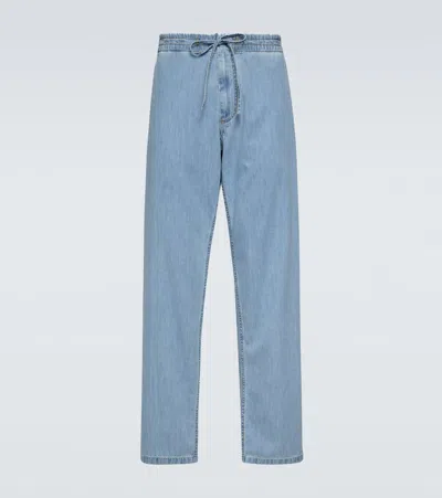 Bottega Veneta Denim Straight Pants In Blue