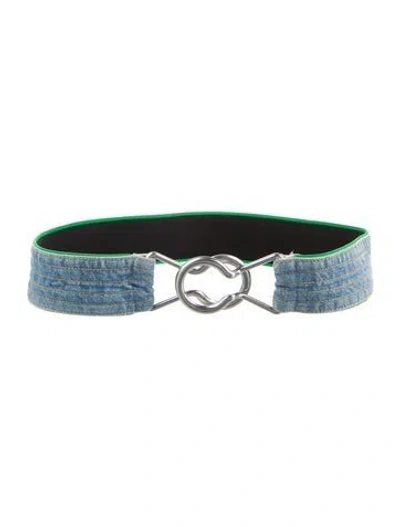 Pre-owned Bottega Veneta Denim Waist Belt In Blue