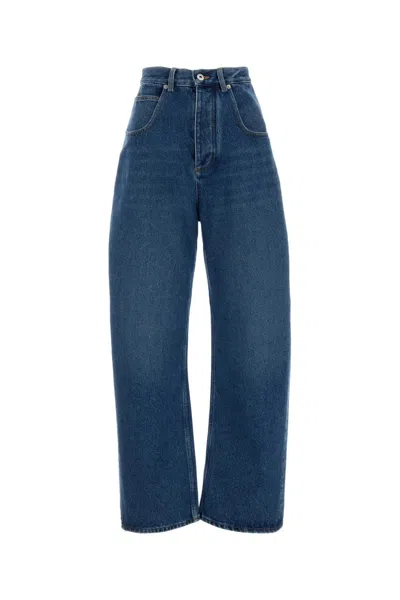 Bottega Veneta Denim Wide Leg Classico Blu Chiaro Tag Dietro Stam In Blue