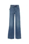 Bottega Veneta Jeans In Cotone Con Patch Posteriore In Pelle