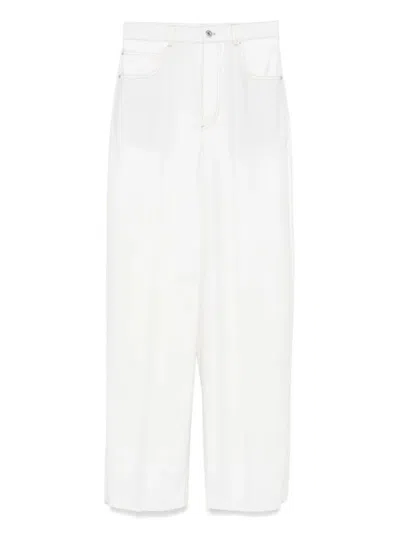 Bottega Veneta Denim Wide Leg Trousers Clothing In White