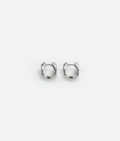 Bottega Veneta Detail Hoop Earrings In Silver
