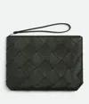 Bottega Veneta Grosse Diago Pouch In Dark Green