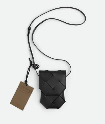 Bottega Veneta Diago Phone Pouch In Black/pinecone