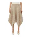 Bottega Veneta Jupe Losange En Laine In Nude