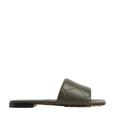 Bottega Veneta Diamond-quilt Open-toe Sandals In Green