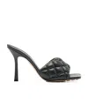 Bottega Veneta 90mm Padded Quilted Leather Sandals In Black