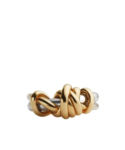 Bottega Veneta Dist Detail Ring In Yellow