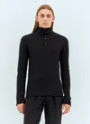 Bottega Veneta Men Distorted High Neck Wool Sweater In Black
