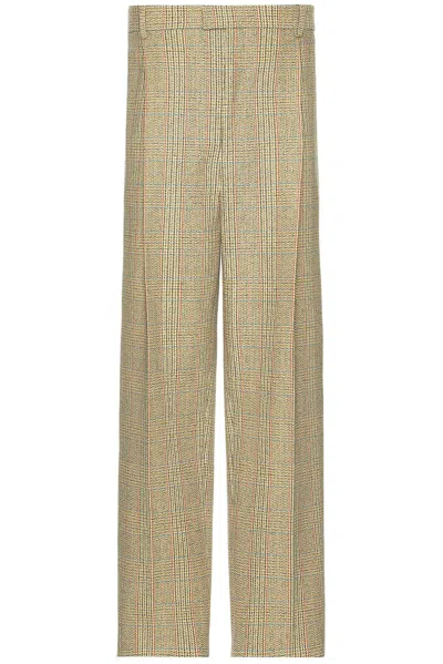 Bottega Veneta Distorted Prince Of Wales Trousers In Beige  Yellow  & Blue