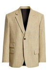 Bottega Veneta Men's Distorted Prince Of Wales Sport Coat In Beige/ Yellow/ Blue