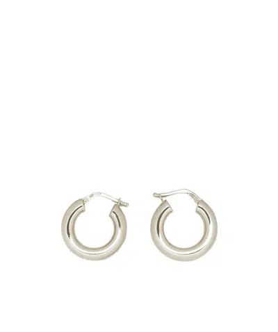 Bottega Veneta Distressed Hoop Earrings In White
