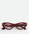 Bottega Veneta Bv1350s Linea Ribbon 005 Burgundy Brown Sunglasses In Burgundy/transparent