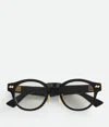 Bottega Veneta Round Frame Mirror In Black/transparent