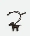 Bottega Veneta Lambskin Woven Dog Charm