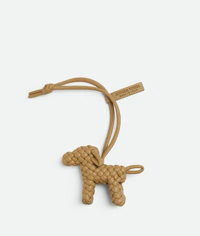Bottega Veneta Dog Charm In Dark Praline