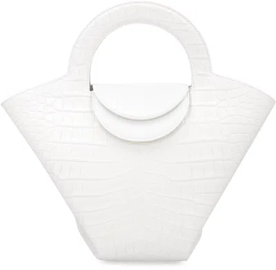 Bottega Veneta Doll Embossed Top Handle Bag In White