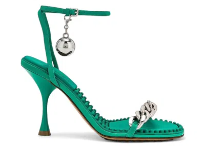 Pre-owned Bottega Veneta Dot Ankle Strap Sandals (women's) Sneakers In Acid Turquoise