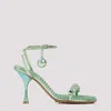 Bottega Veneta Dot Lounge Metallized Sandals In Pistachio
