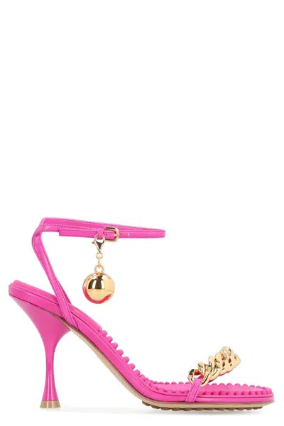 Bottega Veneta Dot Heeled Sandals In Purple