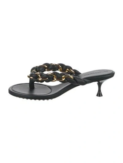 Pre-owned Bottega Veneta Dot Leather Flip Flops W/ Tags In Green