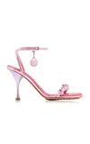 Bottega Veneta Dot Lounge Metallized Sandals In Pink