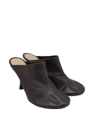 Pre-owned Bottega Veneta Dot Sock Leather Mules In Brown