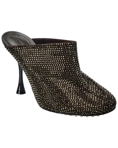 Bottega Veneta Dot Sock Sparkle Suede Mule In Brown