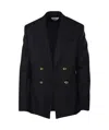 Bottega Veneta Double-breasted Wool Blazer With Embellished Buttons In Black
