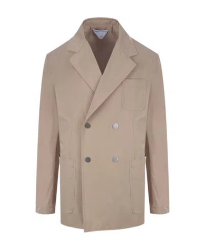 Bottega Veneta Double-breasted Blazer Jacket In Nude