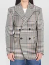 Bottega Veneta Double-breasted Blazer With Structured Cotton Blend In Black