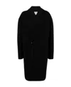 Bottega Veneta Lapel Collar Cashmere Coat In Black