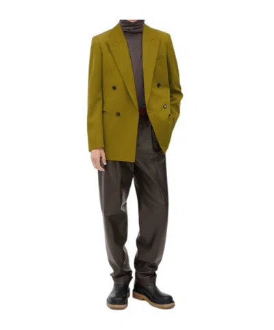 Bottega Veneta Double-breasted Casual Jacket In Limonite