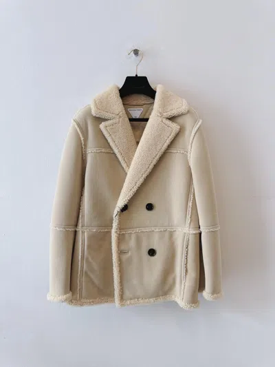 Bottega Veneta Double-breasted Casual Jacket In Nude