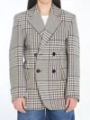 Bottega Veneta Double-breasted Check Blazer In Black