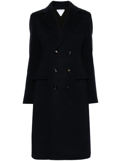 Bottega Veneta Double-breasted Coat Clothing In Blue