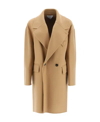 Bottega Veneta Double-breasted Double-sided Cashmere Coat In Brown