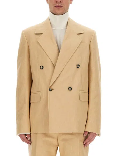 Bottega Veneta Notched Lapel Cotton Blazer In 1104