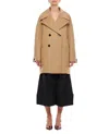 Bottega Veneta Beige Double Breasted Over Coat In Brown