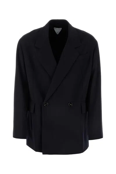 Bottega Veneta Double Breasted Tailored Blazer In Blue