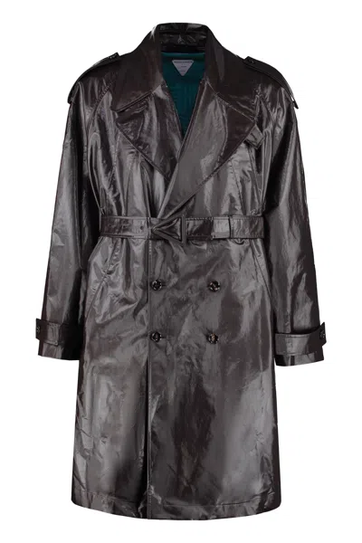 Bottega Veneta Double-breasted Trench Coat In Brown