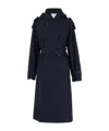 Bottega Veneta Double-breasted Trench Coat In Black