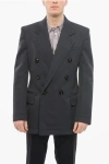 Bottega Veneta Double-breasted Twill Wool Blazer With Visible Stitchings