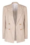 Bottega Veneta Double-breasted Viscose And Silk Jacket In Neutral