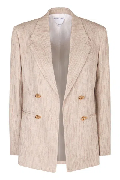 BOTTEGA VENETA BOTTEGA VENETA DOUBLE-BREASTED VISCOSE AND SILK JACKET
