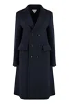 Bottega Veneta Caped Wool And Cashmere Coat In Black