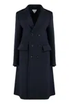 Bottega Veneta Caped Wool And Cashmere Coat In Black