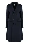 Bottega Veneta Caped Wool And Cashmere Coat In Black